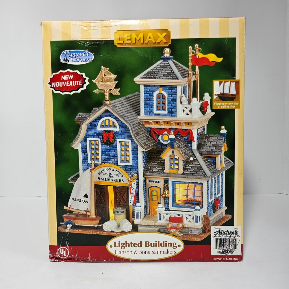 Lemax Plymouth Corners Hanson & Sons Sailmakers Lighted Building 2006 65383